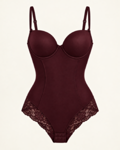 Bordowe body modelujące, przód